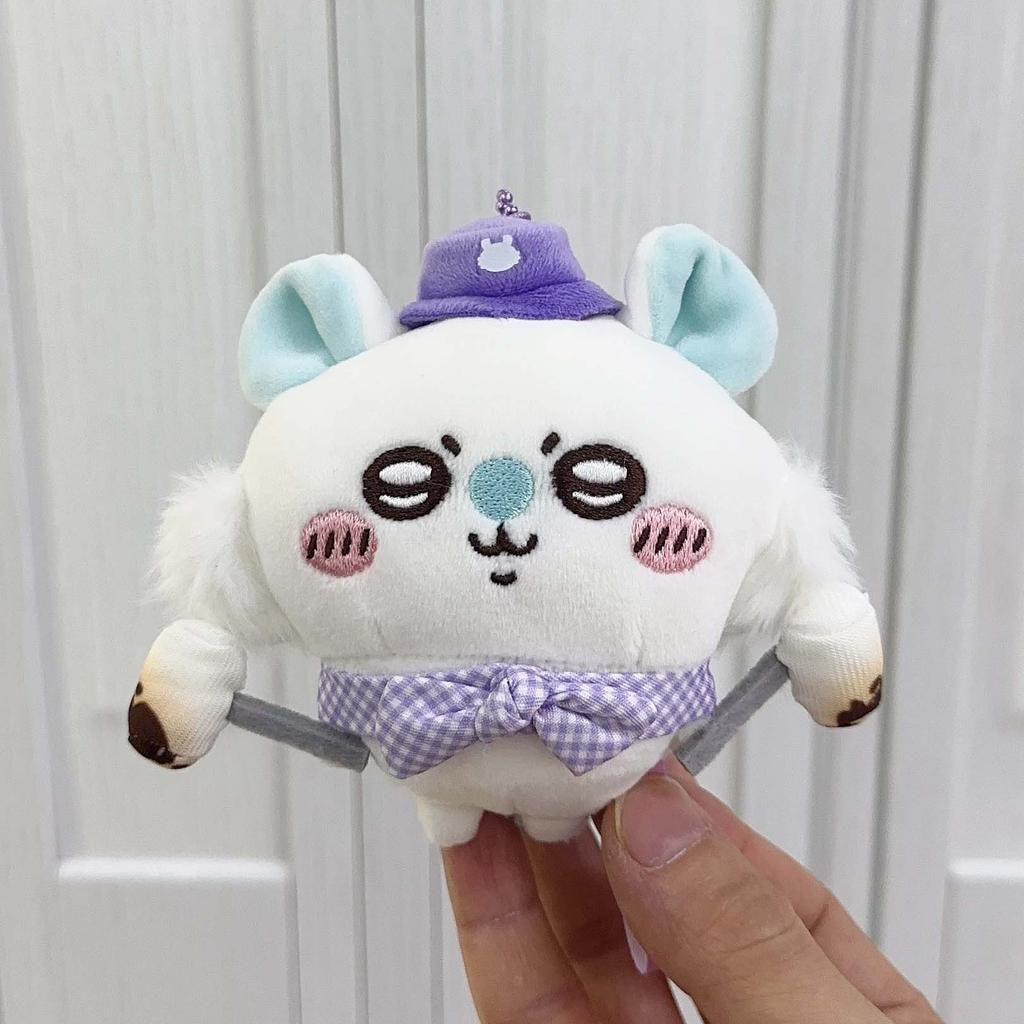 Nuovo Chiikawa Hachiware Usagi Kurimanju Serie Picnic Indossa un Cappello Scacchi Fiocco Modellazione Peluche Portachiavi Itabag Fascino Borsa Tela Regalo