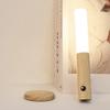 Wooden Motion Sensor Night Lights, Magnet Body Hallway Rechargeable LED Wireless Wall Sconces, Portable Decor Battery Powered Indoor