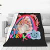 Karol G Flannel Blankets Singer Pink Hair Warm Soft Throw Blanket for Outdoor Travel Graphic Bedspread Sofa Bed Cover