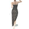 Pure Desire Sweet Spice Girl Style Design Sexy Niche French Split Irregular Floral Suspender Dress Female Summer Girl