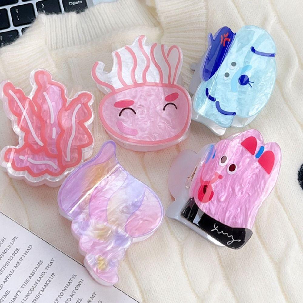 Acylic Cartoon Puppy Hair Clip Conch Small Shark Clip Ocean Animal Hair Claw  Hair Accessories
