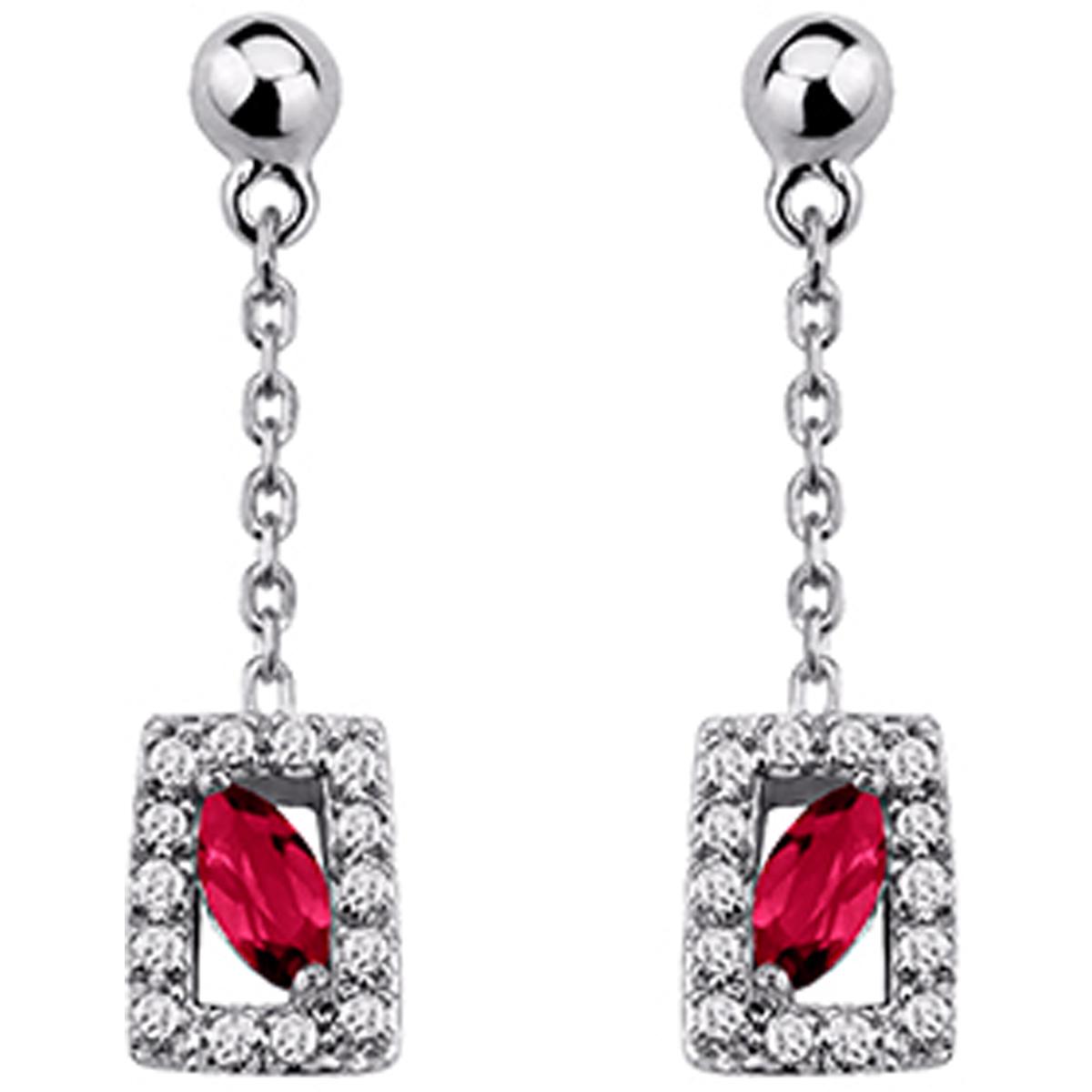 

Les Trésors De Lily [N3785] - Серебряные серьги с белыми рубинами Scarlett