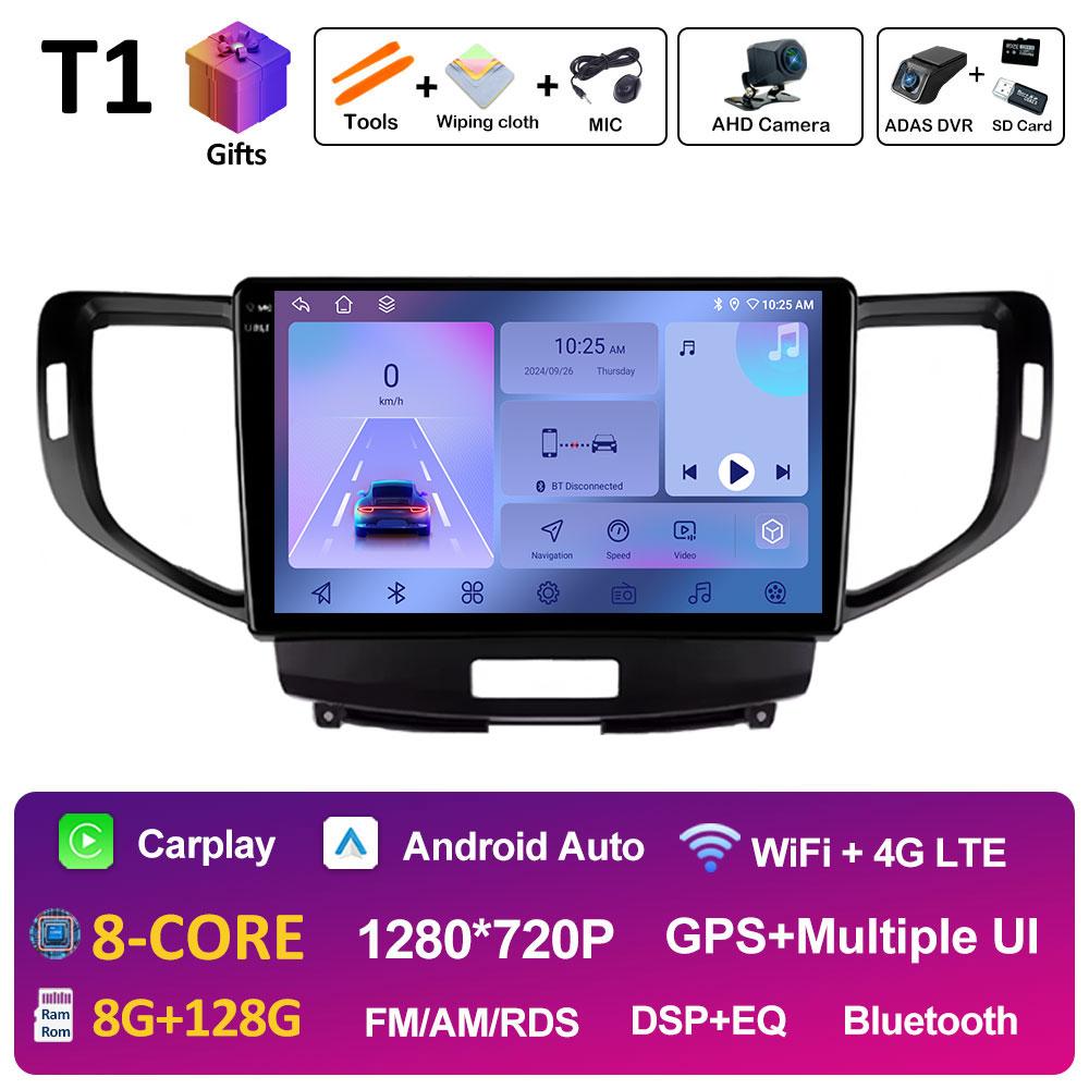 Android Auto Wireless Carplay For Honda Accord 8 2008 2009 2010 2011 2012 GPS Navi 2.5D Touch Screen Cooling Fan Auto Tools WIFI