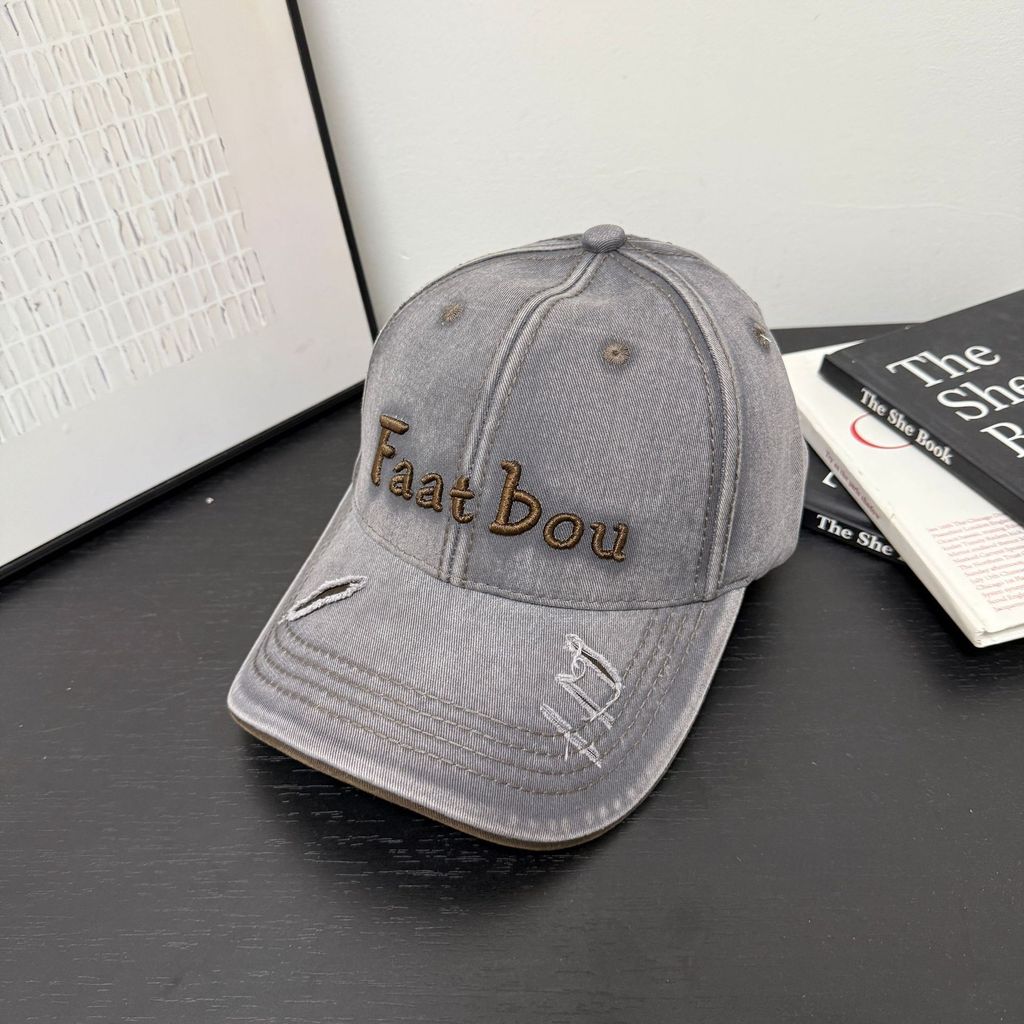 Faatbou Baseball Cap With Embroidered Letters Black For Casual Streetwear