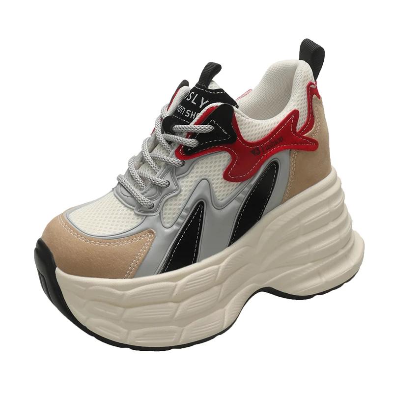 Fashion 11CM Autumn Chunky Sneakers Fashion Women Shoes Breathable Female Sport Shoes Casual Platform Sneakers Woman Zapatillas De Mujer