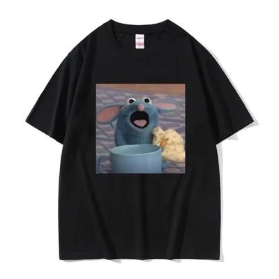 Vtipné tričko s memem hladového myšáka Tuttera pro muže a ženy, roztomilé kawaii tričko, pánské bavlněné tričko, pánská móda, letní krátký rukáv