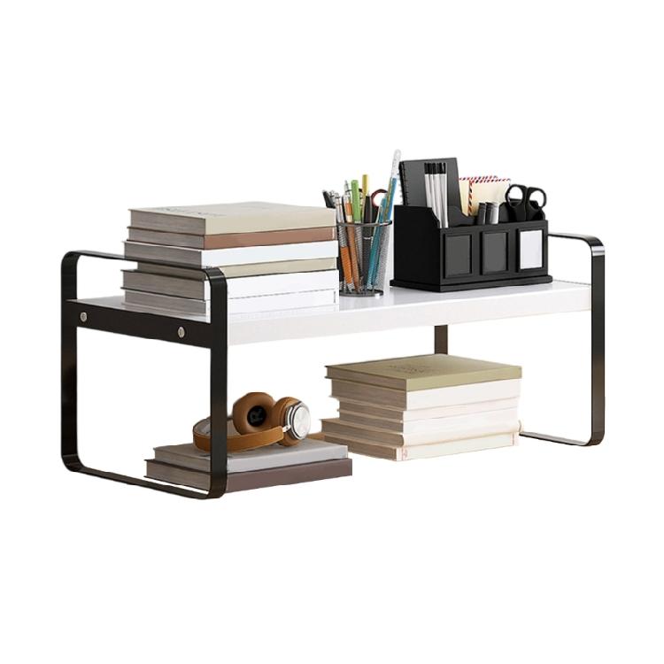 Multifunctional Desk Bookshelf Stackable Desk Organiser Shelf Space Saving Metal Display Rack For Home Office Storage