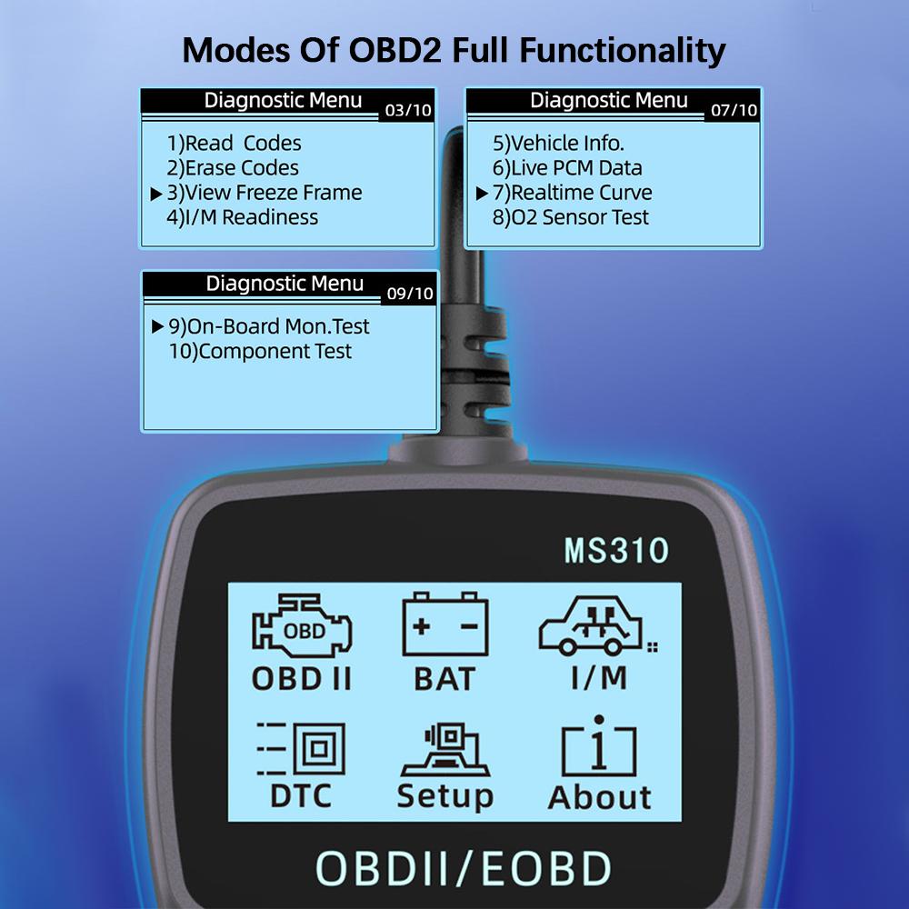 Vehicle OBD2 Code Reader OBDII Scanner MS310 Read Vehicle Information Multi-language Car Diagnostic Scan Tool Work for Car Auto
