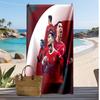 Cristiano Ronaldo Aufdruck Strandtuch Schnelltrocknend Super Saugfähig Weiches Badetuch zum Schwimmen Strand Reisen Fan Souvenir Geschenk