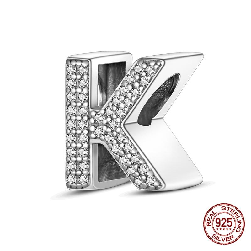 Original Beads 100% 925 Silver 26 Letters A-Z Charms Fit Original Bracelets & 3mm DIY Jewelry Making Women Gifts