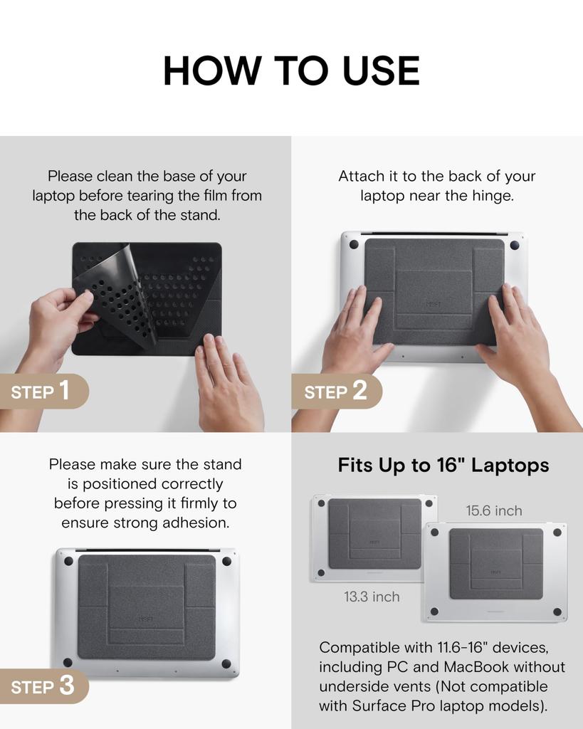 MOFT Direct Laptop Notebook PC Stand with Heat Dissipation Supports Up To Compatible with Tablets [Official Store] Stand, Holes, Portable, Foldable,