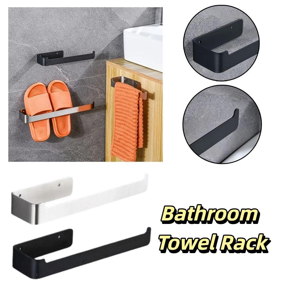 Self Adhesive Bathroom Rack Black Finish Towel Rail Hardware Set Towel Hanger  Bathroom Use