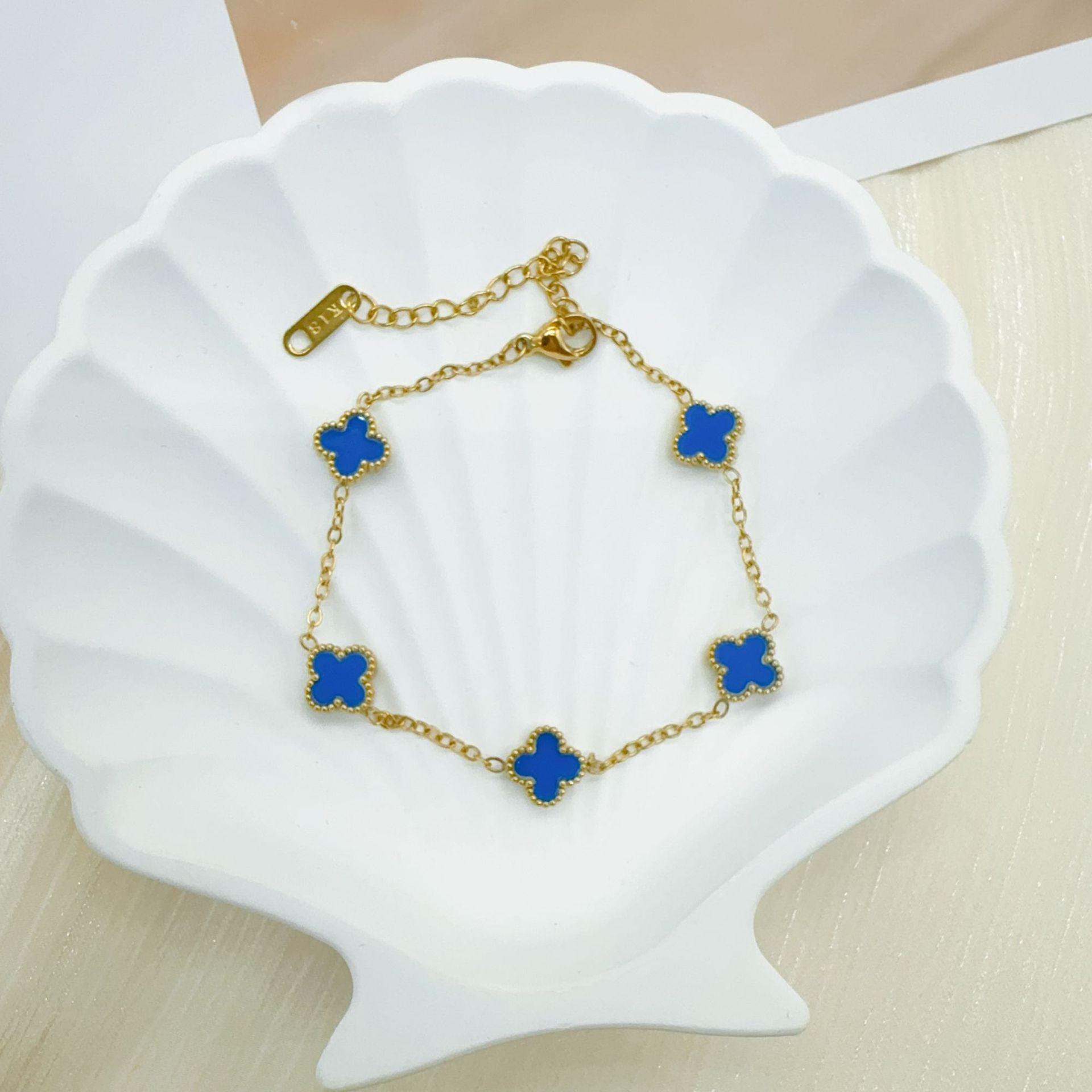 

9mm Delicate Version Of The 18K Four-Leaf Clover Bracelet Women Do Not Lose Color Senior Sense Bracelet Jewelry
