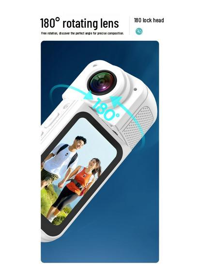 Magnetic 2.7K Night Vision Action Camera with Image Stabilization - Wearable Outdoor Thumb Camera for Cycling