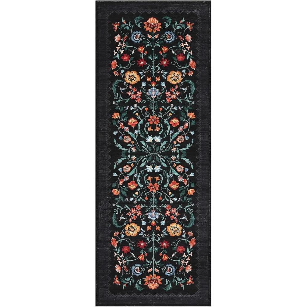 Hallway Runner Rug Washable Floral Corridor Long Carpet Soft Low Pile Christmas Decor Carpets Bedroom Floor Mat Non-slip Mats