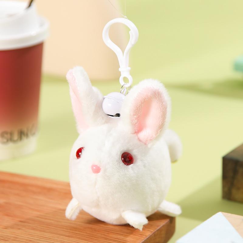 Capybara Blowing Bubbles: Plush Toy Keychain with Wagging Tail