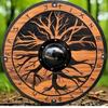 Medieval Viking Wooden Shield Handmade Battle Worn Tree Design Shield Home Decor