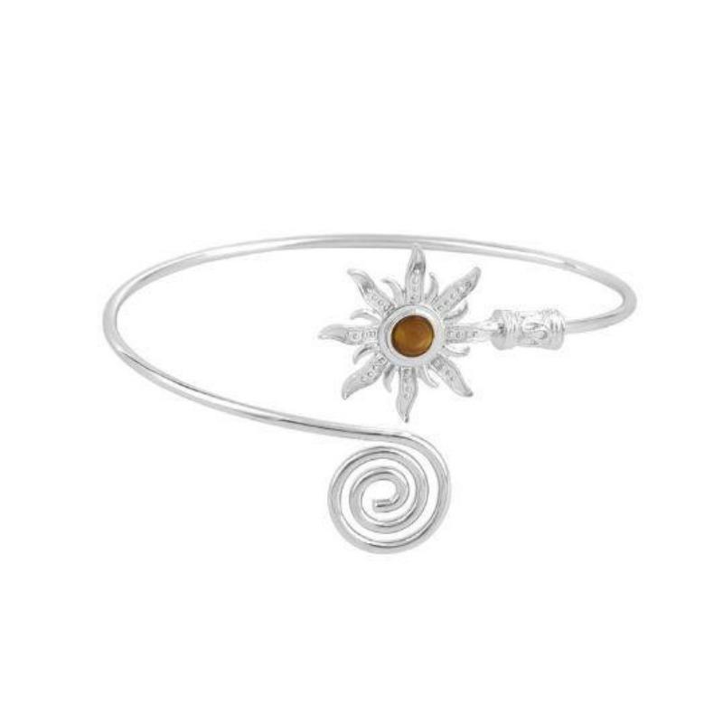 Retro Sunflower Bracelet Metal Jewelry Women's High-end Open Bracelet Adjustable Arm Ring