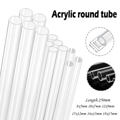 1/1/2/4pcs O.D 8~18mm Clear Acrylic Tube Fish Tank Aquarium Supplies Hydroponics Watering Transparents Pipe 250mm Long