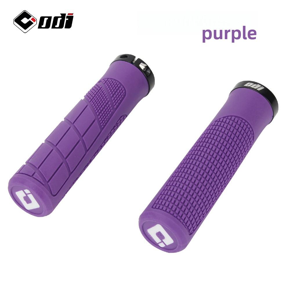 ODI Rubber bicycle handle grip 22mm Ergonomic mtb handlebar grip Black purple green red orange Lock on Anti-slip handlebar cover фиолетовый