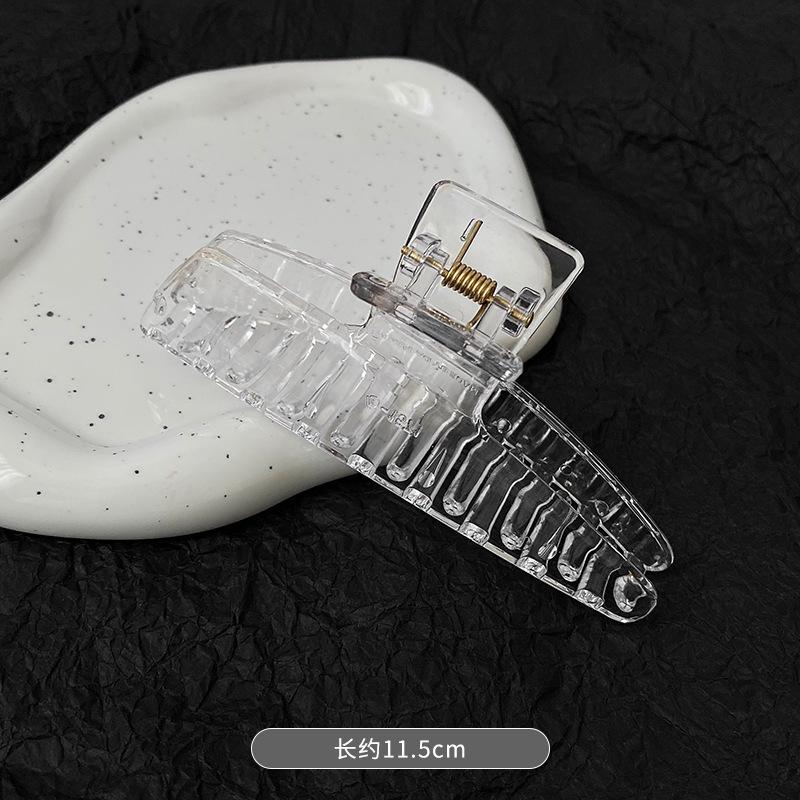 Korean acrylic large high ponytail grab clip 2025 new shark clip back head hairpin headgear