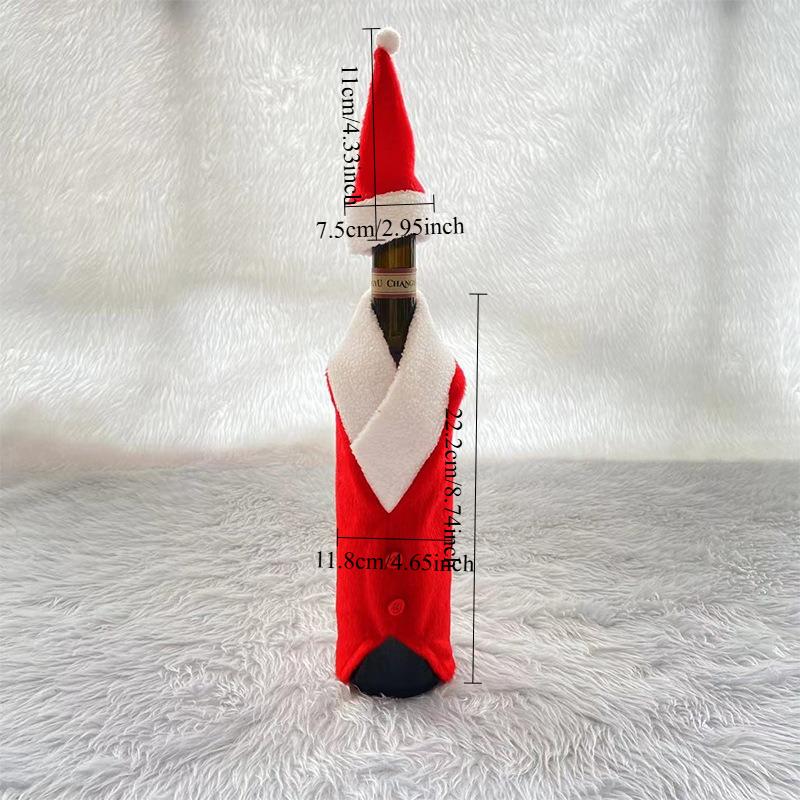 1pcs Christmas Wine Bottle Cover Cloth Insulated Sleeve Santa Button Decor Holiday Party Accessory Gift Bag Home Decoration