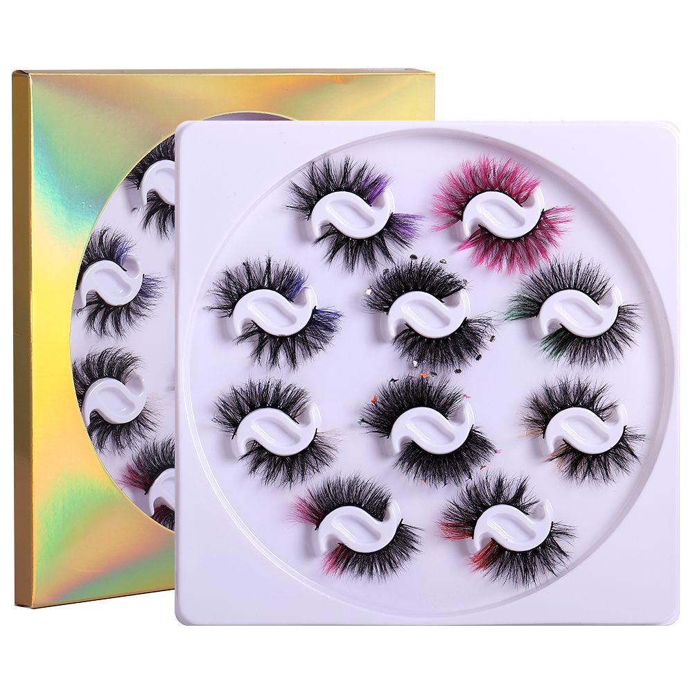 

Fluffy Mink False Eyelashes Dramatic Butterfly Lashes Color Lashes Lashes with Color Colored Lashes 10 Pairs
