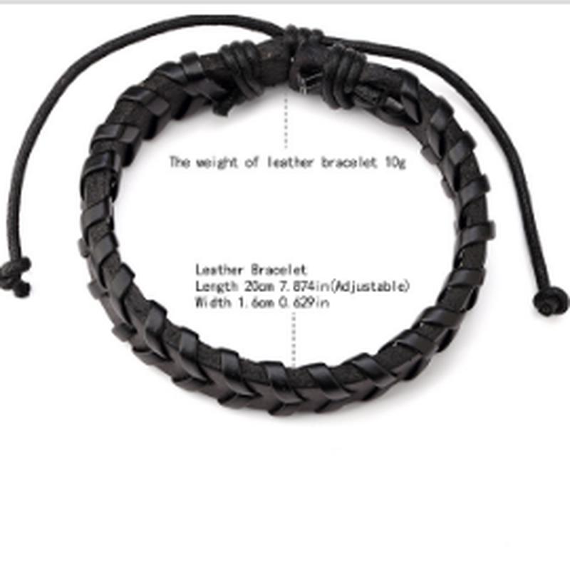 Handwork Bracelet Leather Rope Woven Hipster Men and Women Jewelry