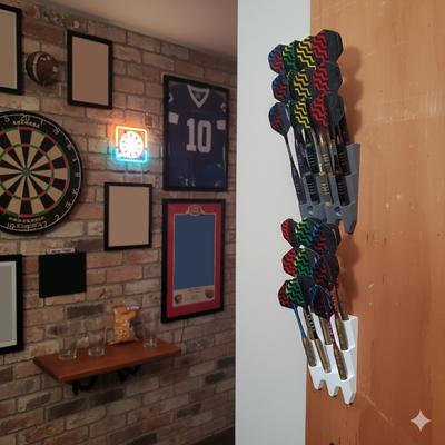 Organizador de Dardos de Pared Soporte para Dardos de 9 Ranuras Estante para Dardos Impreso en 3D Regalo Festivo de Cumpleaños para Jugadores de Dardos