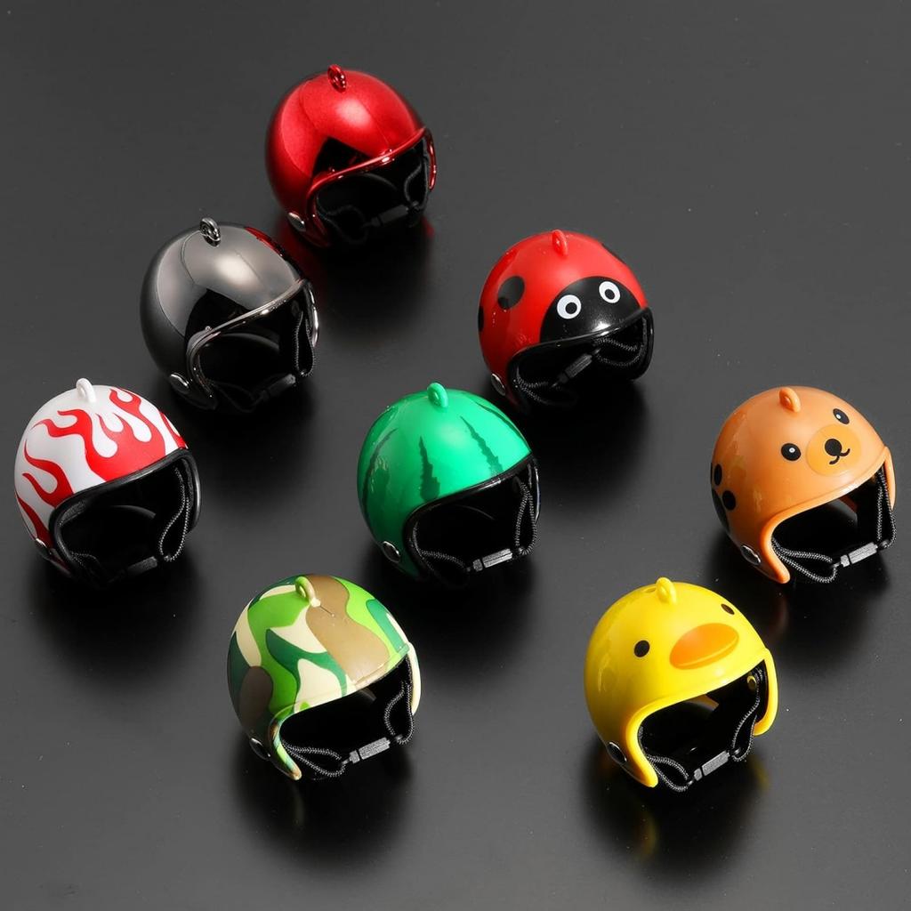 8 sztuk kasków dla kur, kasków dla kurczaków, kasków bezpieczeństwa dla zwierząt domowych, zabawnych kasków dla papug, czapek dla kurczaków, nakryć głowy, bezpieczeństwa małych zwierząt domowych