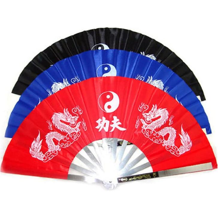 Stainless Steel Tai Chi Fan Decorative Folding Fans Chinese Kung Fu Fan for Performance Dance, Arts Dance, Training, Sports, Decorations, Festival,