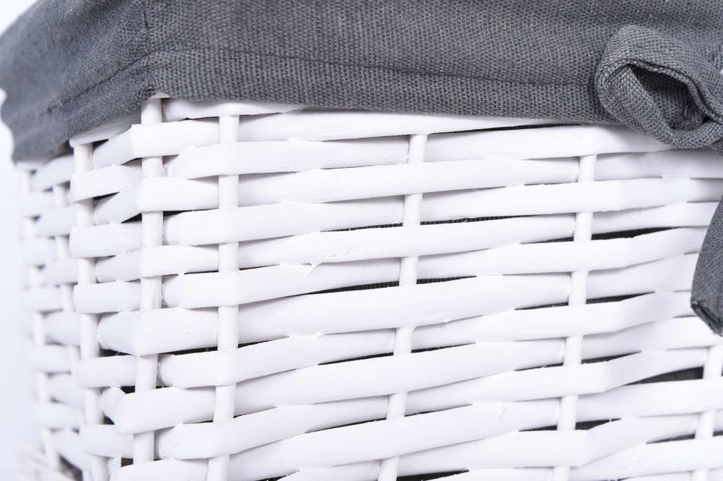 Wicker Basket 30X20X15 Cm - White-Gray