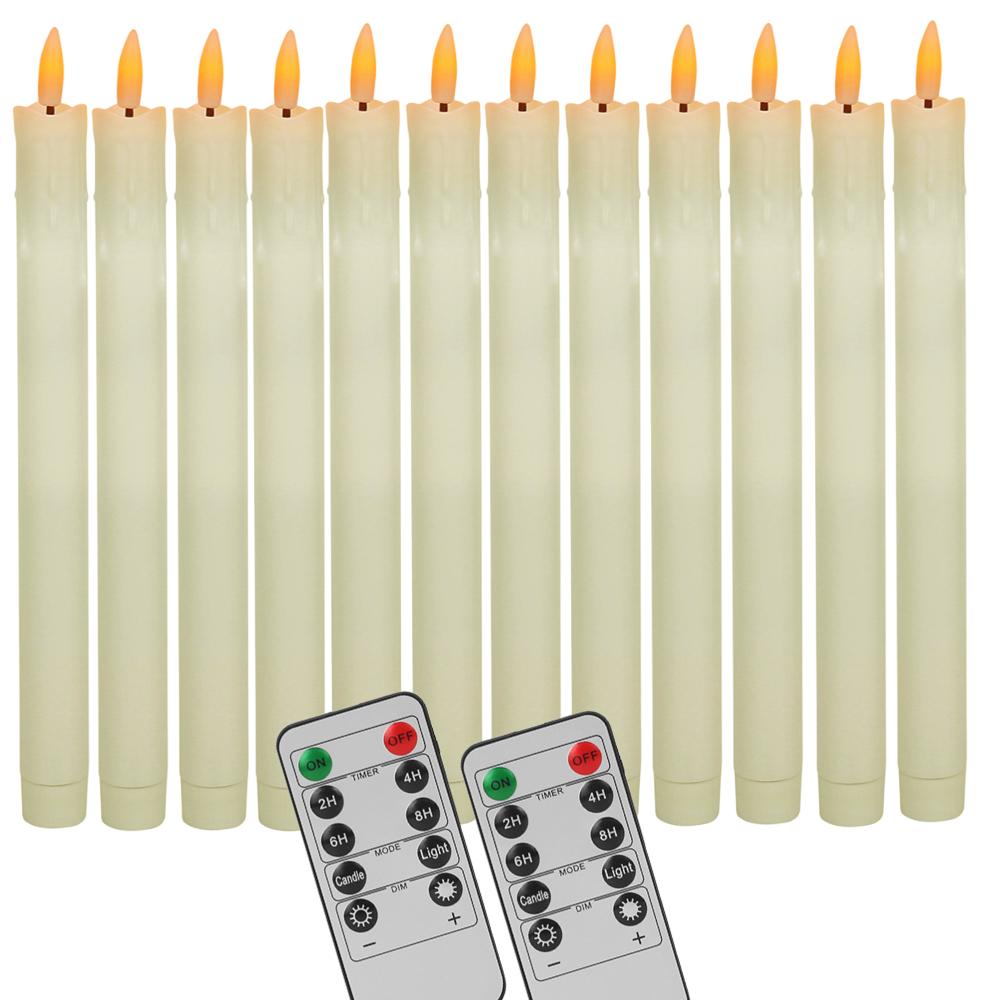 Flameless Taper Candles with Remote Control 10.6inch Battery Operated LED Candlesticks Flickering Candles for Christmas Wedding