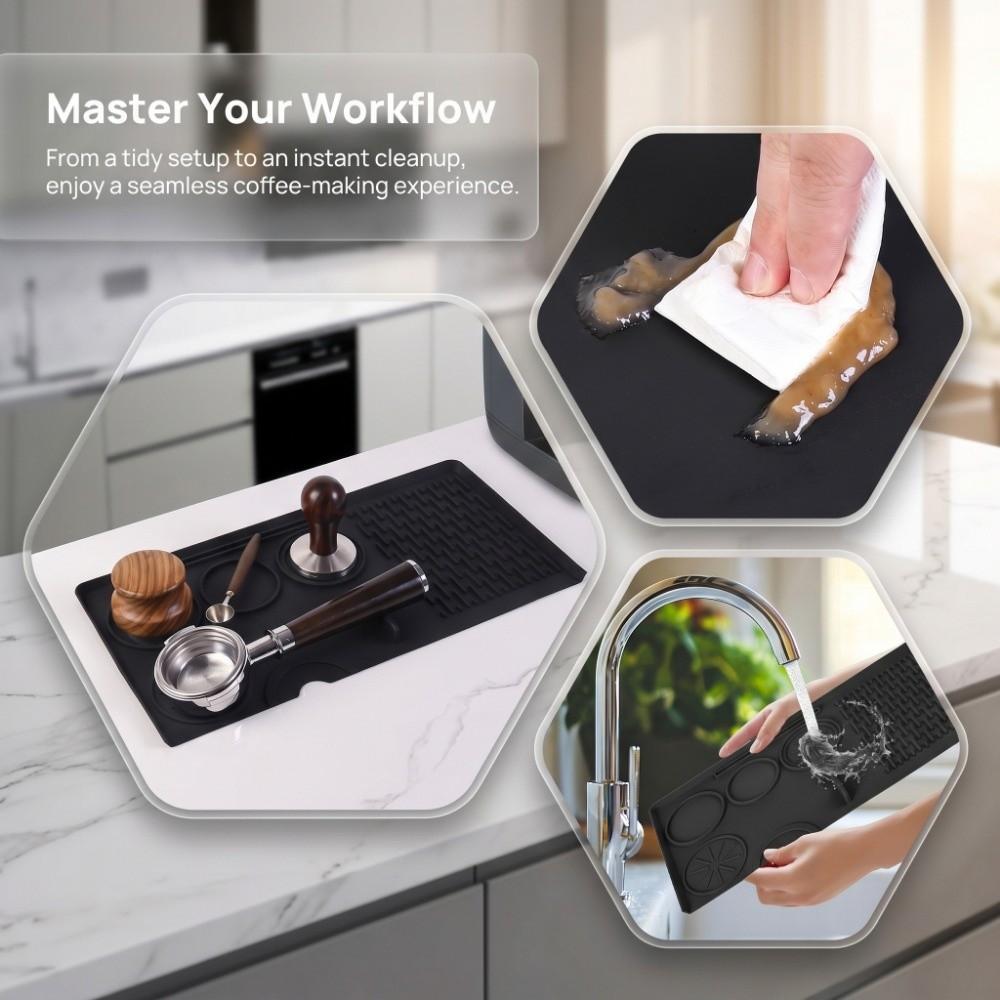 Waterproof Espresso Tamping Mat Silicone Portafilter Silicone Pad Coffee Tamper Mat Home Use
