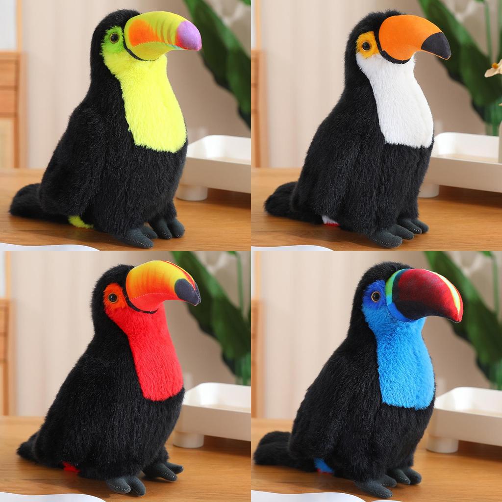 Jungle Toucan Plush Toy With Short Pile Fabric For Kids Collectible Gift