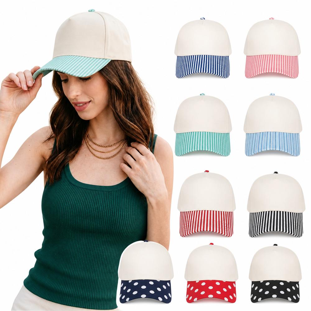 Striped Baseball Hats Polka Dot Sunscreen Hat New Trucker Hat Casual Wear