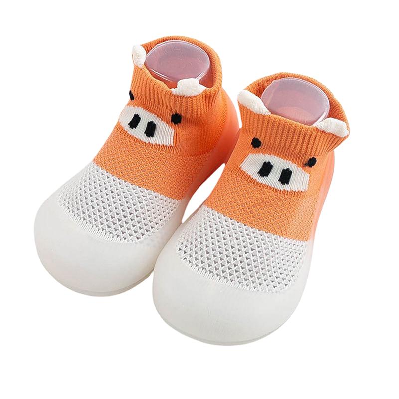 Suefunskry Baby Sock Shoes Toddler Cartoon Soft Rubber Sole Non Slip Indoor Floor Slipper for Infant First Walking Trainers Shoe
