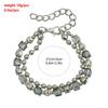 Vintage Women's Double-layer Collarbone Chain Necklace Bracelet, Black Acrylic Crystal Gemstone Necklace, Elegant Party Jewelry