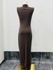 2026 New European & American Style Solid Color Sleeveless Knit Dress for Women.