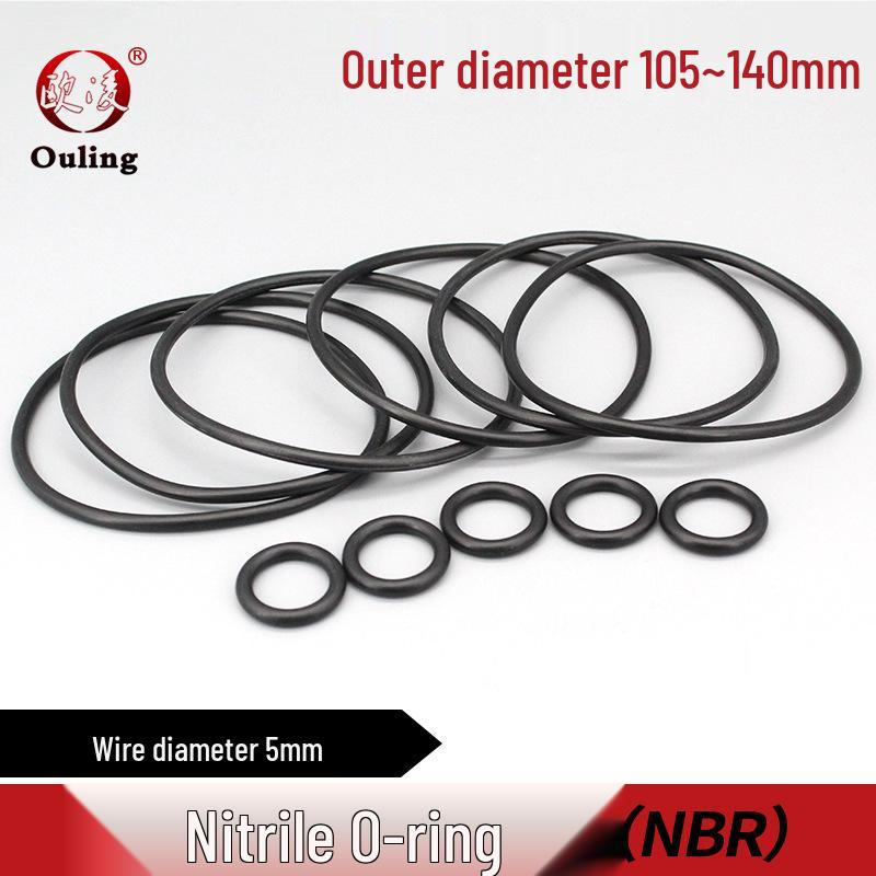 Oil  Wear Resistant Nitrile O-ring, Outer Diameter 105-140mm, 5mm Width 105*5mm (1 piece) Black Nitrile O-Ring
