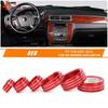 6x Red Center Control Switch Knob Ring Cover Trim For Silverado/Suburban 2007+