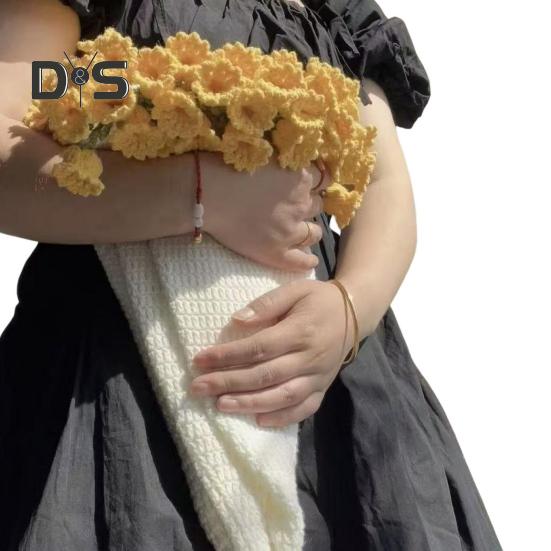 Flower Blanket Crocheting Kit Rose Bouquet Blanket DIY Kit Crochet Bouquet Throw Blanket Craft Set for Mother's Day Gift Home Sofa Couch Decor