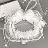 Aesthetic Lace Bow Photocard Holder 1Pc Satin Ribbon Heart Photo Frame Ita Bag Charm for Girls Daily Use
