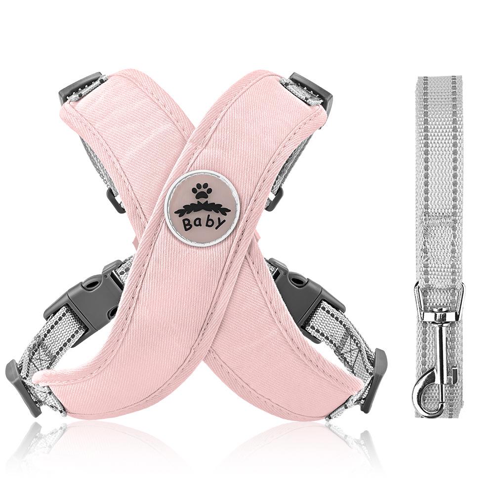 Reflective Vest-Style Anti-Pull Dog Harness with Leash for Small/Medium Pets