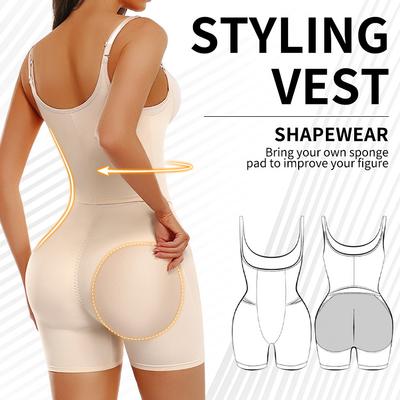 Step-in Back Closure Butt Lifter Spaghetti Strap Full Body Shaper, Tummy Control Body Shaping Bodysuit for Women