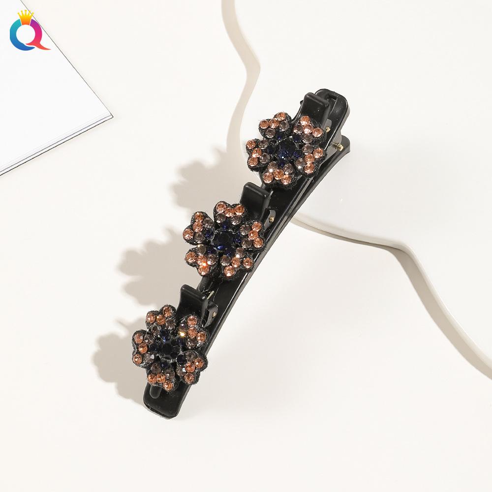 Vierblättriges Kleeblatt Blume Haarspange Damen Gebrochene Haarspange Flecht-Finishing-Artefakt Seitenklammer Ponyklammer