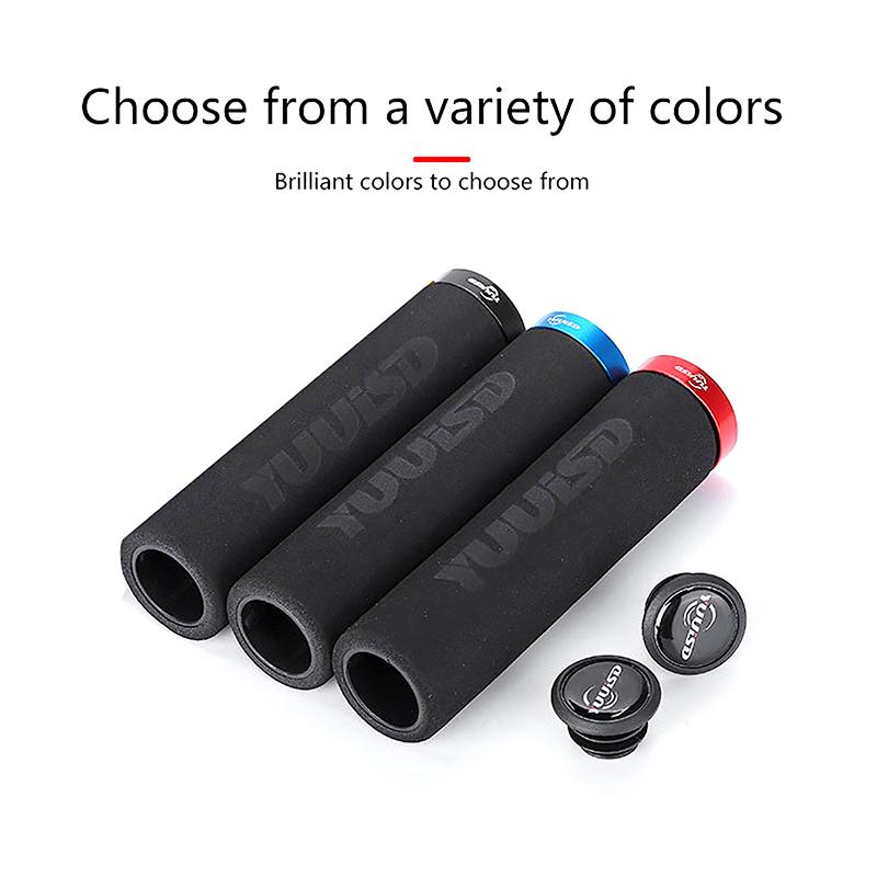 1 Pair Single-Lock Bicycle Grips - Soft Sponge Handlebar Covers for Mountain/BMX/Folding Bikes