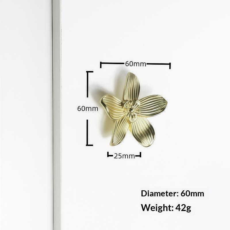 Vintage Floral Cabinet Pulls Creative Petal-shaped Single Hole Drawer Handles Zinc Alloy for Kitchen Wardrobe Bathroom Furniture