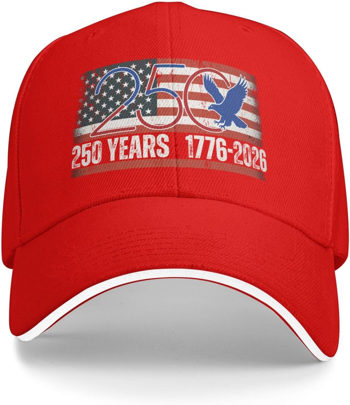 250 лет 1776 2026 Американский флаг Орел Бейсболка Регулируемая Полиэстер Летняя уличная шляпа One Size