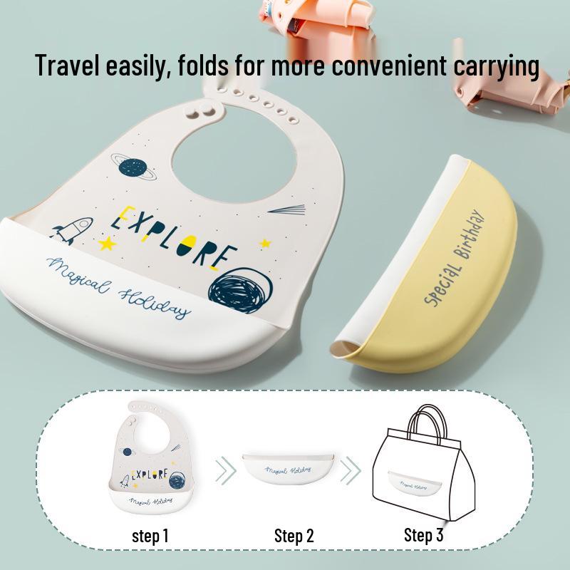 Waterproof Silicone Baby Bib - Stain-Resistant, Ideal for Kindergarten and Mealtime